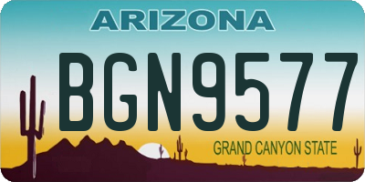 AZ license plate BGN9577