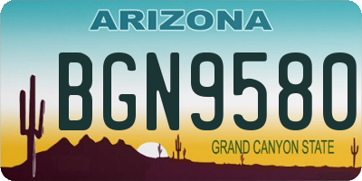 AZ license plate BGN9580