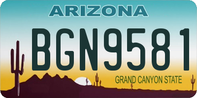 AZ license plate BGN9581