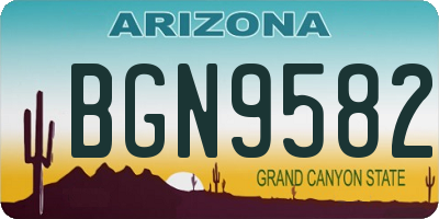 AZ license plate BGN9582