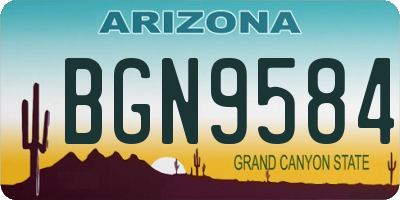 AZ license plate BGN9584