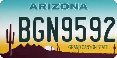 AZ license plate BGN9592