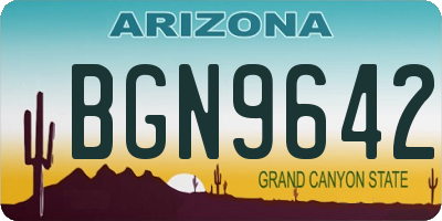 AZ license plate BGN9642