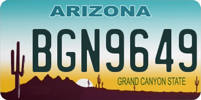 AZ license plate BGN9649