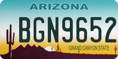 AZ license plate BGN9652