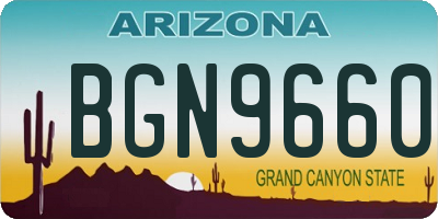 AZ license plate BGN9660