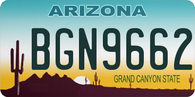 AZ license plate BGN9662