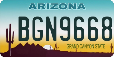 AZ license plate BGN9668