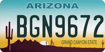 AZ license plate BGN9672