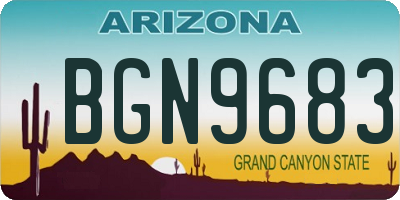 AZ license plate BGN9683