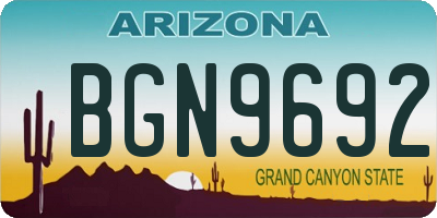 AZ license plate BGN9692