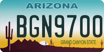 AZ license plate BGN9700