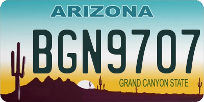 AZ license plate BGN9707