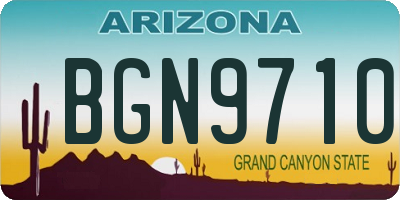 AZ license plate BGN9710
