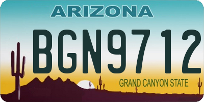 AZ license plate BGN9712