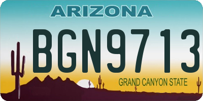 AZ license plate BGN9713