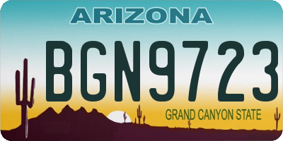 AZ license plate BGN9723