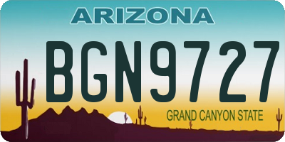 AZ license plate BGN9727
