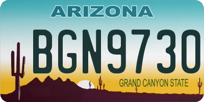 AZ license plate BGN9730