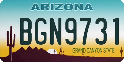 AZ license plate BGN9731