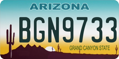 AZ license plate BGN9733