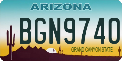AZ license plate BGN9740