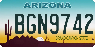 AZ license plate BGN9742
