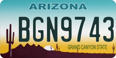 AZ license plate BGN9743