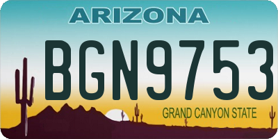 AZ license plate BGN9753