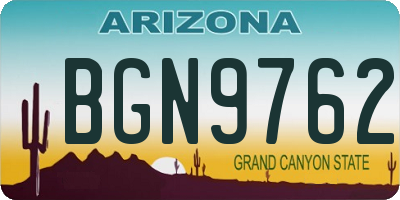 AZ license plate BGN9762