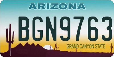 AZ license plate BGN9763