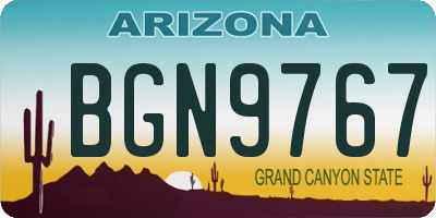 AZ license plate BGN9767