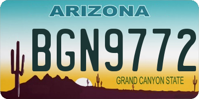 AZ license plate BGN9772