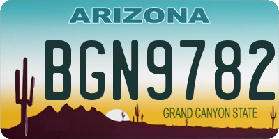 AZ license plate BGN9782