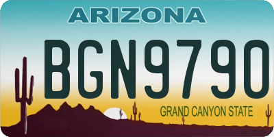 AZ license plate BGN9790