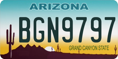 AZ license plate BGN9797