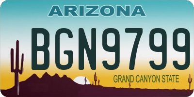 AZ license plate BGN9799