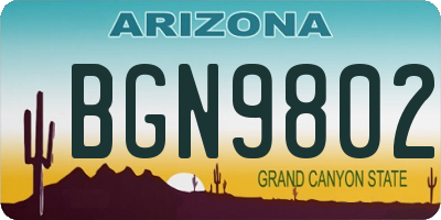AZ license plate BGN9802