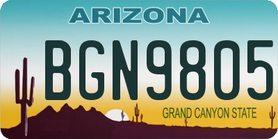 AZ license plate BGN9805