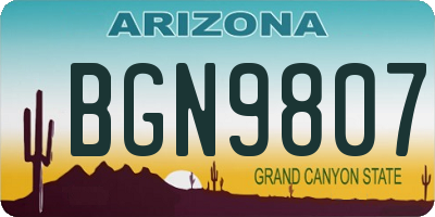 AZ license plate BGN9807