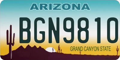AZ license plate BGN9810