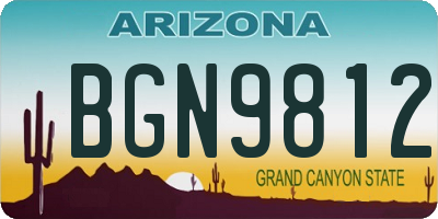 AZ license plate BGN9812