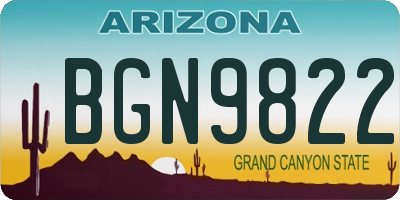 AZ license plate BGN9822