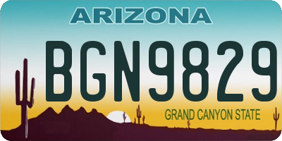 AZ license plate BGN9829