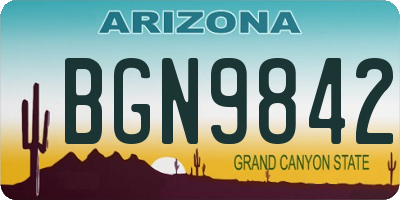 AZ license plate BGN9842