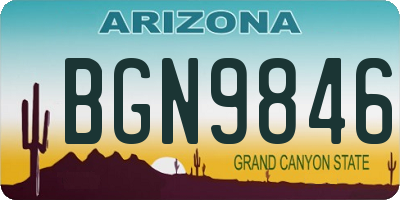 AZ license plate BGN9846