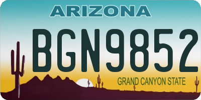 AZ license plate BGN9852