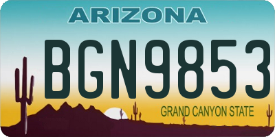 AZ license plate BGN9853