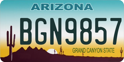 AZ license plate BGN9857