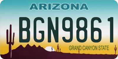 AZ license plate BGN9861